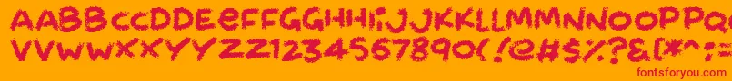 フォントChalkabout – オレンジの背景に赤い文字
