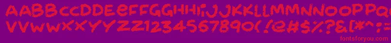 Chalkabout Font – Red Fonts on Purple Background