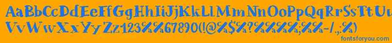 Chalkaholic DEMO Font – Blue Fonts on Orange Background