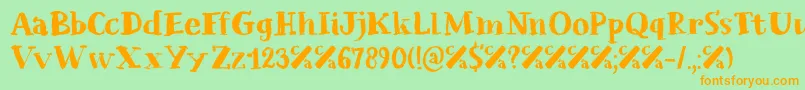 Chalkaholic DEMO Font – Orange Fonts on Green Background