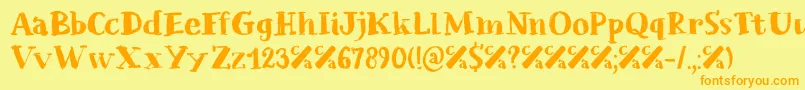 Chalkaholic DEMO Font – Orange Fonts on Yellow Background