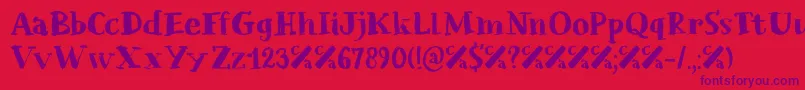 Chalkaholic DEMO Font – Purple Fonts on Red Background