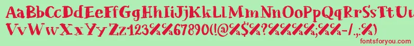 Chalkaholic DEMO Font – Red Fonts on Green Background