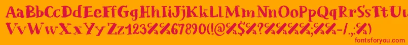 Chalkaholic DEMO-Schriftart – Rote Schriften auf orangefarbenem Hintergrund