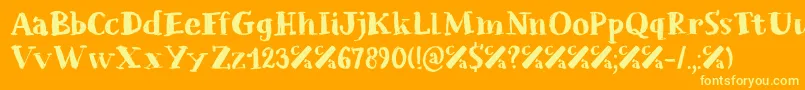 Chalkaholic DEMO Font – Yellow Fonts on Orange Background