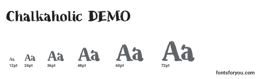 Размеры шрифта Chalkaholic DEMO
