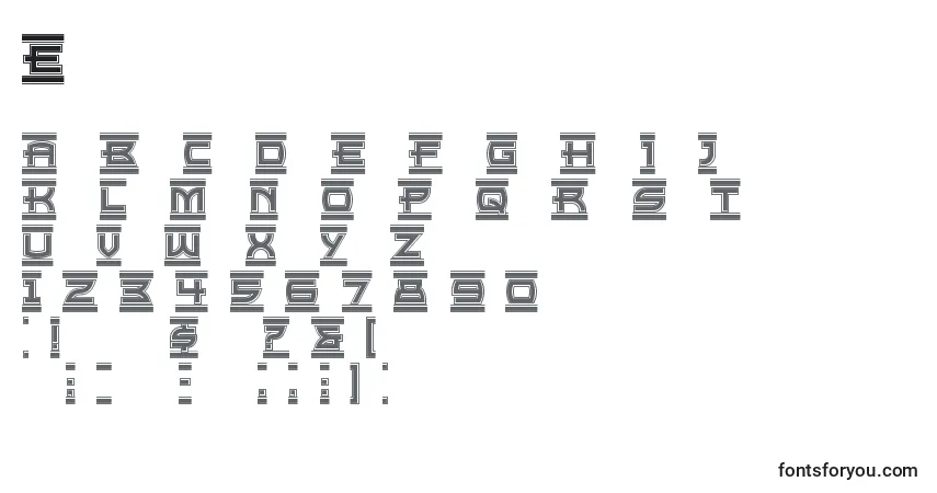 Czcionka Empirest – alfabet, cyfry, specjalne znaki
