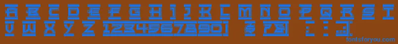 Empirest Font – Blue Fonts on Brown Background