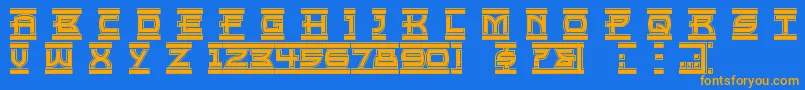 Empirest Font – Orange Fonts on Blue Background