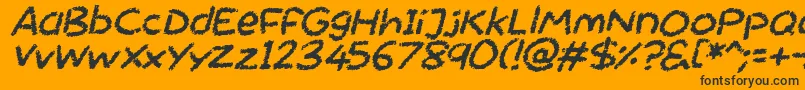 Chalktastic Italic-Schriftart – Schwarze Schriften auf orangefarbenem Hintergrund