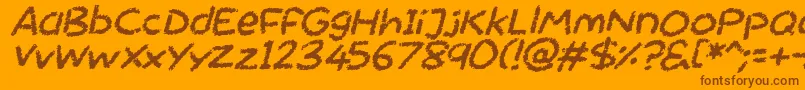 Fonte Chalktastic Italic – fontes marrons em um fundo laranja