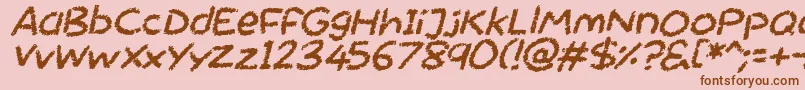 Czcionka Chalktastic Italic – brązowe czcionki na różowym tle