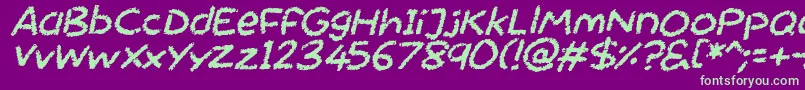 Fonte Chalktastic Italic – fontes verdes em um fundo violeta