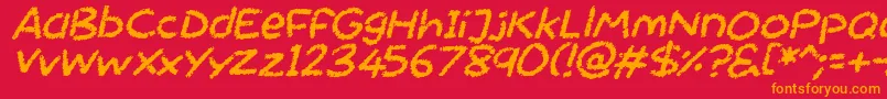 Chalktastic Italic Font – Orange Fonts on Red Background