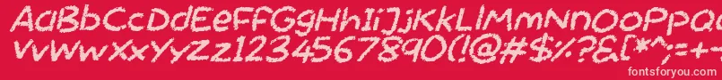 Fonte Chalktastic Italic – fontes rosa em um fundo vermelho