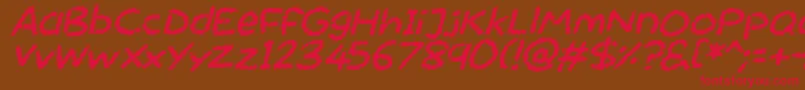 Chalktastic Italic Font – Red Fonts on Brown Background