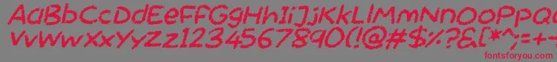フォントChalktastic Italic – 赤い文字の灰色の背景