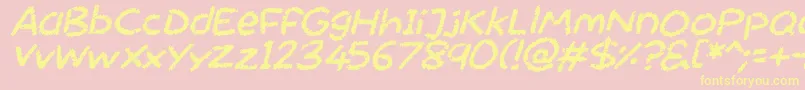 フォントChalktastic Italic – 黄色のフォント、ピンクの背景