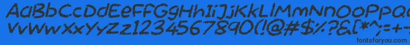 Fonte Chalktastic Italic – fontes pretas em um fundo azul