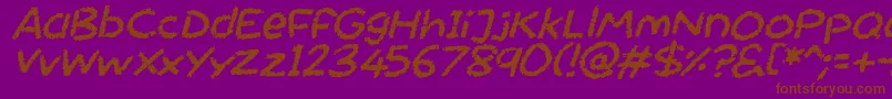 Fonte Chalktastic Italic – fontes marrons em um fundo roxo