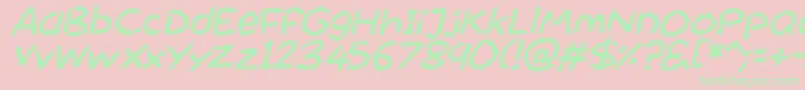 Chalktastic Italic Font – Green Fonts on Pink Background