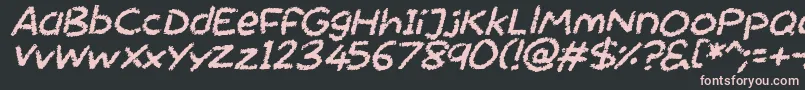 Fonte Chalktastic Italic – fontes rosa em um fundo preto
