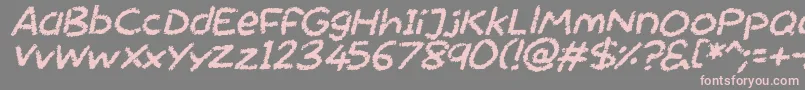 Fonte Chalktastic Italic – fontes rosa em um fundo cinza