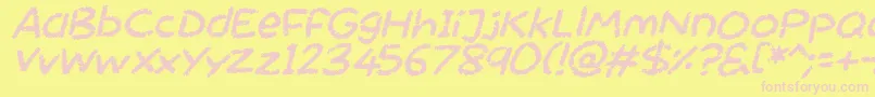 Chalktastic Italic Font – Pink Fonts on Yellow Background