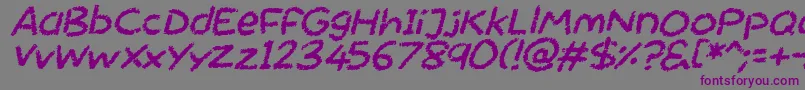 Chalktastic Italic-fontti – violetit fontit harmaalla taustalla