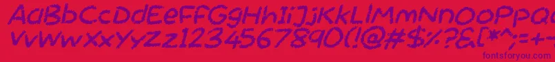 フォントChalktastic Italic – 赤い背景に紫のフォント