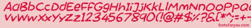 Fonte Chalktastic Italic – fontes vermelhas em um fundo rosa