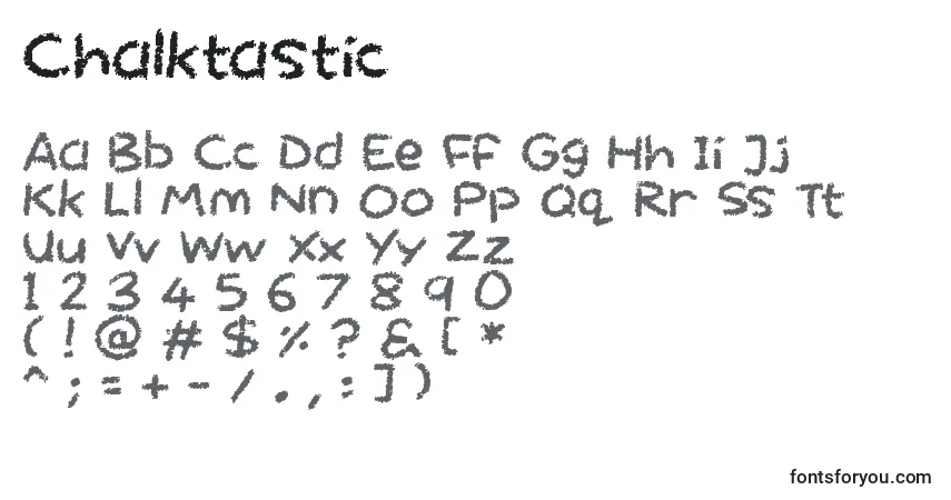 Czcionka Chalktastic – alfabet, cyfry, specjalne znaki