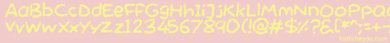 フォントChalktastic – 黄色のフォント、ピンクの背景