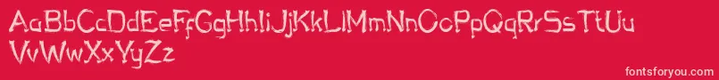 Chalky Bronson Font – Pink Fonts on Red Background