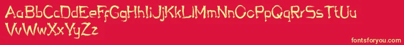 Chalky Bronson Font – Yellow Fonts on Red Background