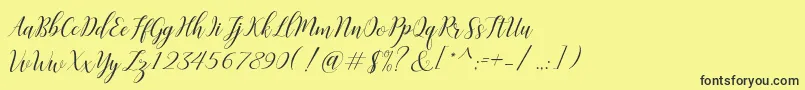 Challista Font – Black Fonts on Yellow Background