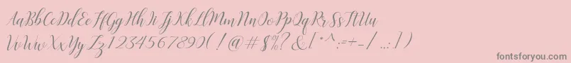 Challista Font – Gray Fonts on Pink Background