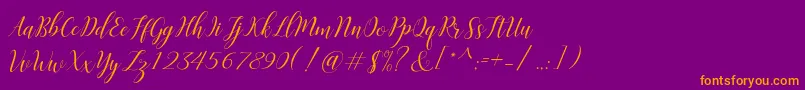 Challista Font – Orange Fonts on Purple Background