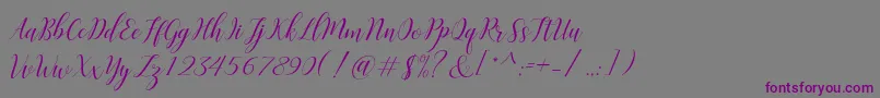 Challista-Schriftart – Violette Schriften auf grauem Hintergrund