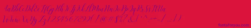 Challista Font – Purple Fonts on Red Background