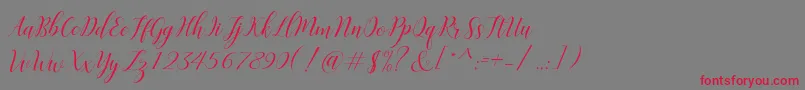 Challista Font – Red Fonts on Gray Background