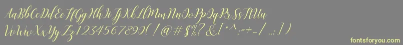 Challista-Schriftart – Gelbe Schriften auf grauem Hintergrund