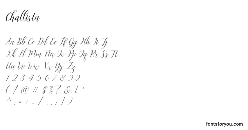 Шрифт Challista (123086) – алфавит, цифры, специальные символы