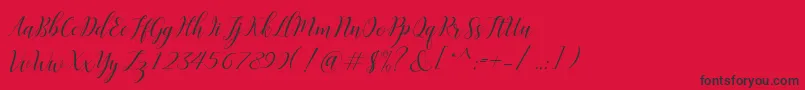 Challista Font – Black Fonts on Red Background