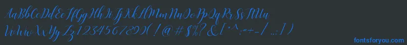 Challista Font – Blue Fonts on Black Background