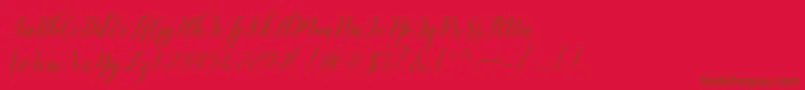 Challista Font – Brown Fonts on Red Background