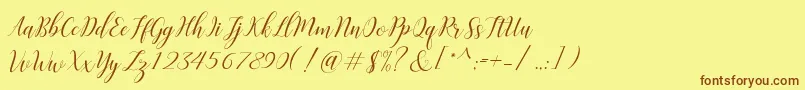 Challista Font – Brown Fonts on Yellow Background