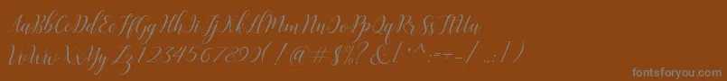 Challista Font – Gray Fonts on Brown Background