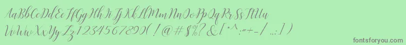 Challista Font – Gray Fonts on Green Background