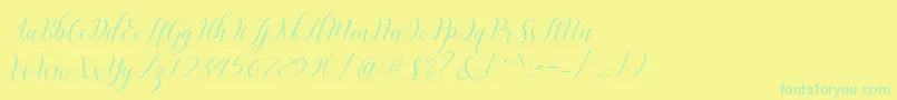 Challista Font – Green Fonts on Yellow Background